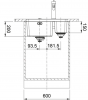 Franke Mythos MYX 160.34.16 BL anderhalve rvs spoelbak onderbouw 34+16cm 122.0638.273