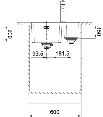 Franke Mythos MYX 160.34.16 BL nerezový dvojdřez pod pracovní desku 34+16cm 122.0638.273