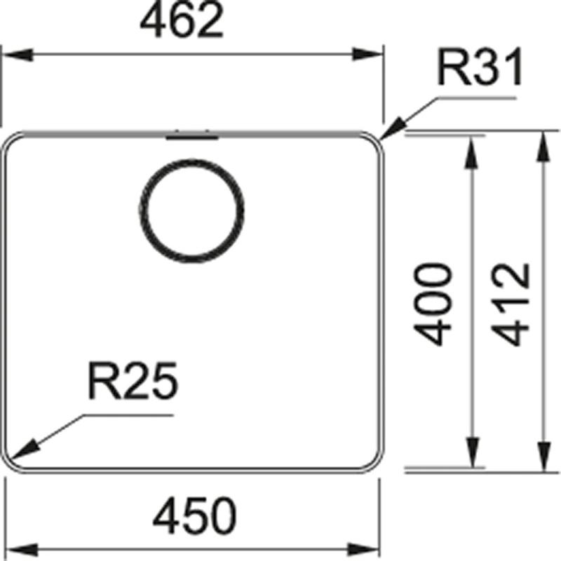 Franke Mythos MYX 210.45 nerezový dřez 45x40 cm plochá montáž 127.0638.275