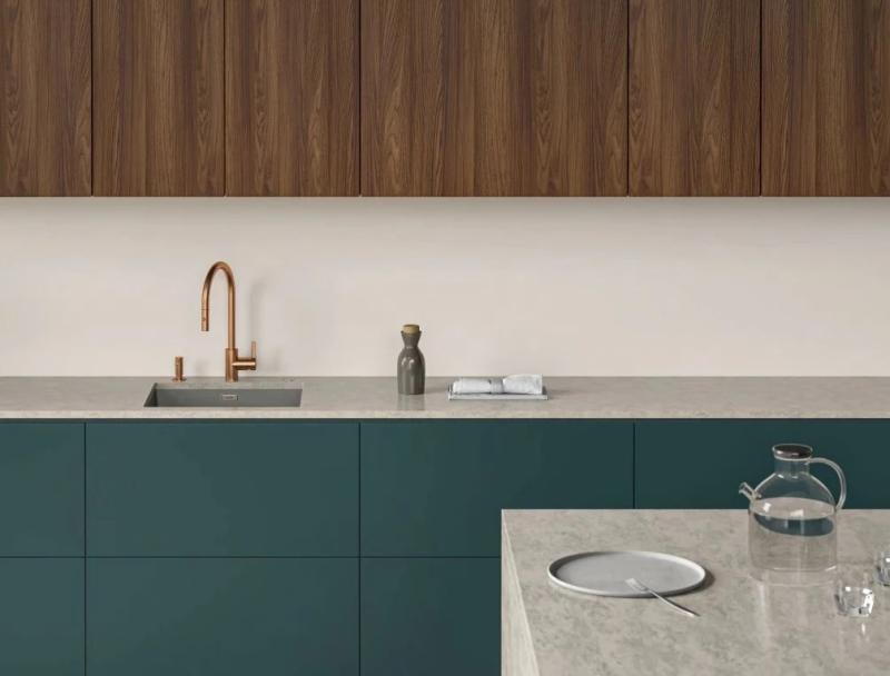 Franke měděná kuchyňská baterie Eos Neo s výsuvnou sprchovou hlavicí PVD měď 115.0628.254