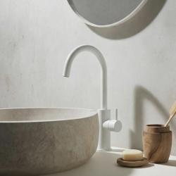 Waterevolution Flow umyvadlová baterie vysoký model matně bílá T1121FUBR