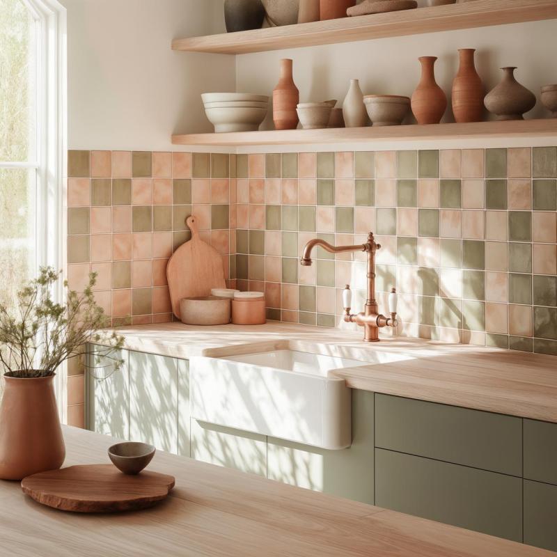 PB Nostalgická klasická venkovská kuchyňská baterie Měď s bílými rukojeťmi 1208953914