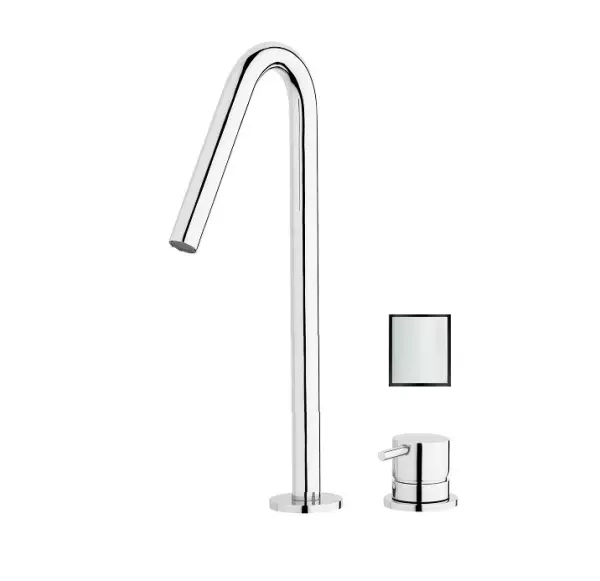 Waterevolution Flow 2-otvorová umyvadlová baterie bílá s vysokým výtokem 120mm T1122VBR