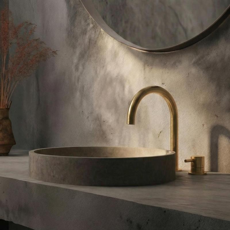 Waterevolution Flow 2-otvorová umyvadlová baterie kartáčovaná mosaz T1121ULE