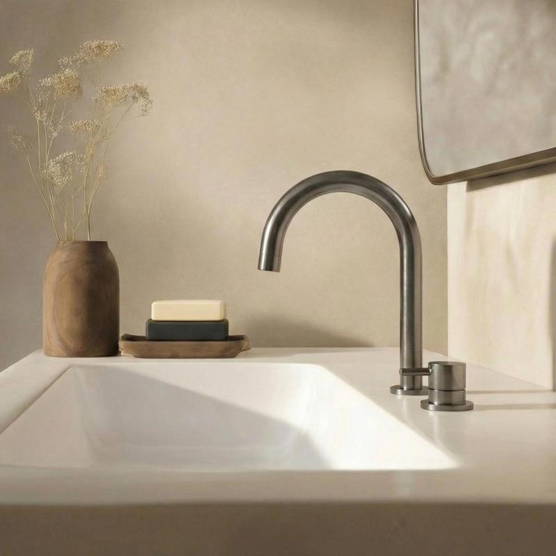 Waterevolution Flow 2otvorová umyvadlová baterie PVD Gun Metal T1121UGME