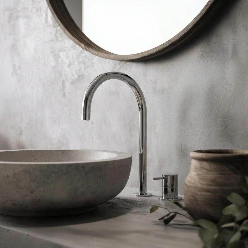 Waterevolution Flow 2-otvorová umyvadlová baterie chrom s nízkým U 200 mm výtokem T1122U01