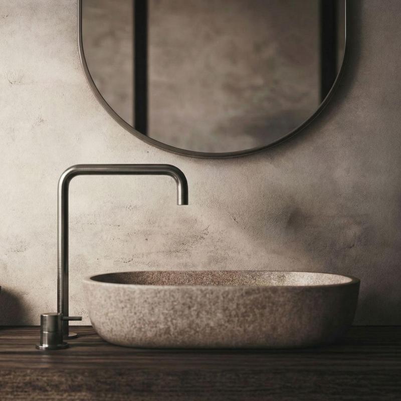 Waterevolution Flow 2-otvorová umyvadlová baterie s vysokým výtokem 222 PVD Gun Metal T122HGME