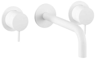 Waterevolution Flow 3otvorová vestavná umyvadlová baterie matná bílá s výtokem 10 cm T1163FBR-10