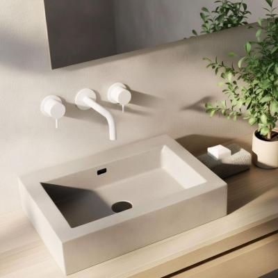 Waterevolution Flow 3otvorová vestavná umyvadlová baterie matná bílá s výtokem 10 cm T1163FBR-10