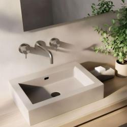 Waterevolution Flow 3-otvorová vestavná umyvadlová baterie Celonerezová s výtokem 10 cm T1163FIE-10