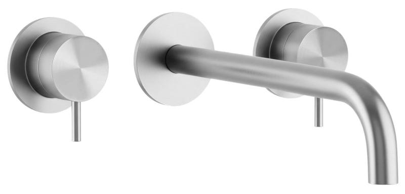 Waterevolution Flow 3-otvorová vestavná umyvadlová baterie, celonerezová, s výtokem 15 cm T1163FIE-15