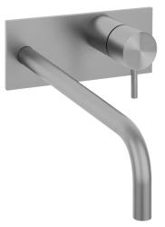 Vodní revoluce Flow vestavná umyvadlová baterie s krycí deskou, celonerezová, s výtokem 21 cm T1161BIE-21