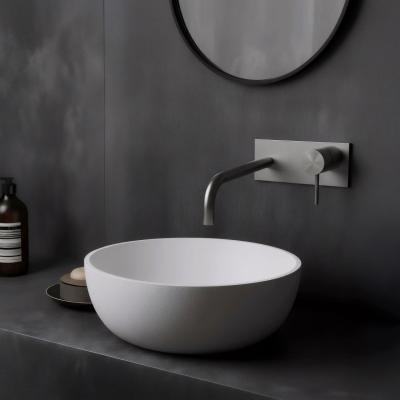 Vodní revoluce Flow vestavná umyvadlová baterie s krycí deskou, celonerezová, s výtokem 21 cm T1161BIE-21