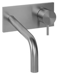 Vodní revoluce Flow vestavná umyvadlová baterie s krycí deskou, celonerezová, s výtokem 15 cm T1161BIE-15