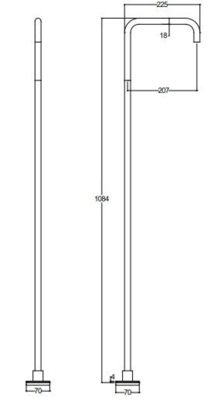 Waterevolution Flow Volně stojící umyvadlová baterie Výtok PVD leštěná měď T1.676.CP.E