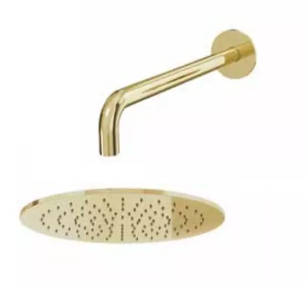 Waterevolution Flow hlavová sprcha 250 mm s nástěnným připojením Kartáčovaná Mosaz T164125LE