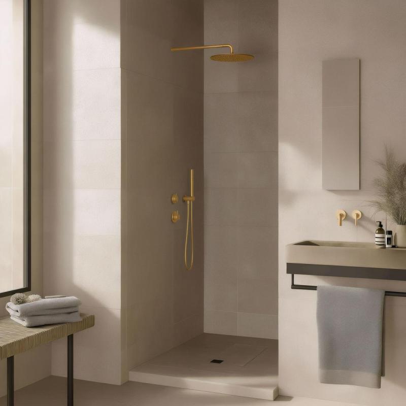 Waterevolution Flow vestavný sprchový termostat s 1 přepínacím kohoutem, světle zlatý 1208954644