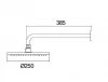 Waterevolution Flow hoofddouche 250mm met muuraansluiting Gun Metal