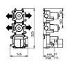 SB 316 AESTHETICS Round Inbouw thermostaatkraan met 3 uitgangen met omsteller en stopkraan PVD koper geborsteld 1208954950 (kloon)