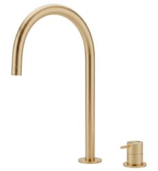 Waterevolution Flow 2otvorová umyvadlová baterie s vysokým U 200 mm výtokem Light Gold T1122UWGE