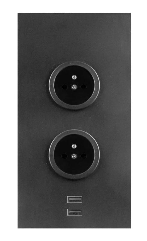 Indux Corner Energetická sloupek se 2 zásuvkami, uzemněním a 2 USB nabíječkami Gun metal 1208955890