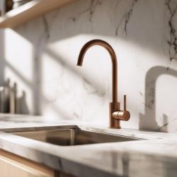 Quadri York kuchyňská baterie PVD kartáčovaná měď s otočným výtokem 1208955906