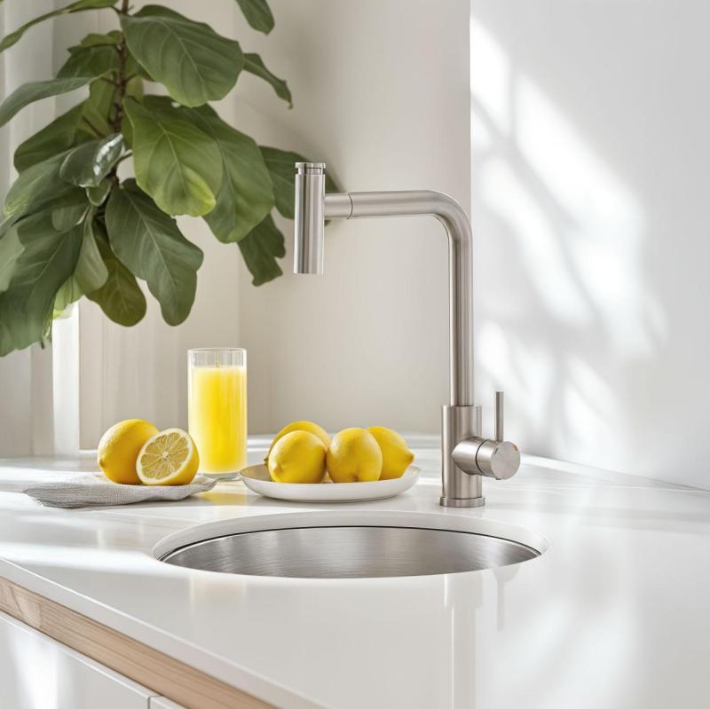 Quadri Cardiff kuchyňská baterie s výsuvnou sprchou se 2 proudy nerezová ocel 1208955914