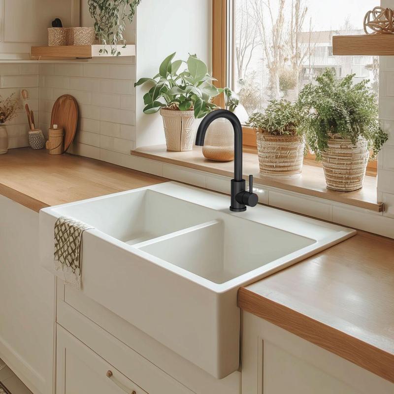 Quadri Coventry kuchyňská baterie matná černá s otočným výtokem 1208956030