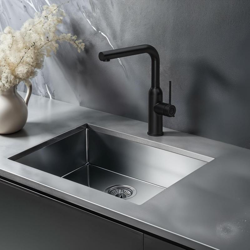 Quadri Stamford kuchyňská baterie s vytahovací sprchou matná černá 1208956082