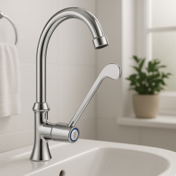 PB Clinic kohoutek na studenou vodu pro osoby se zdravotním postižením s dlouhou pákou, chrom, vysoký model 1208956277