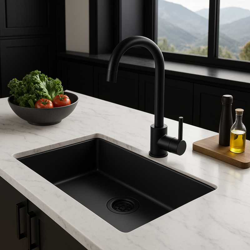 Zwarte grote spoelbak 70x40cm onderbouw opbouw en vlakbouw met zwart plug 1208956401

Zde je překlad do češtiny:

Černý velký dřez 70x40 cm pro spodní montáž, vestavbu a rovnou montáž s černo