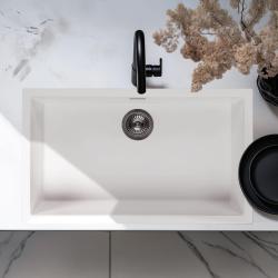 Witte grote spoelbak 70x40cm onderbouw opbouw en vlakbouw met rvs plug 1208956402

Bílý velký dřez 70x40cm spodní montáž, horní montáž a plochá montáž s nerezovou zátkou 1208956402