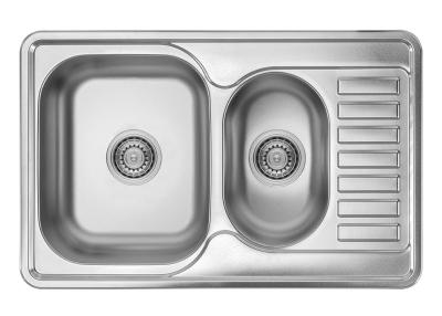 Ausmann Basic nerezový dřez 1,5 s odkapávačem oboustranný 78x50 cm včetně sifonu 1208956970