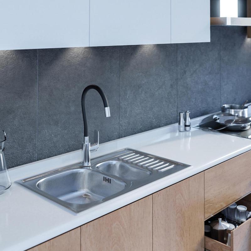 Ausmann Basic nerezový dřez 1,5 s odkapávačem oboustranný 78x50 cm včetně sifonu 1208956970