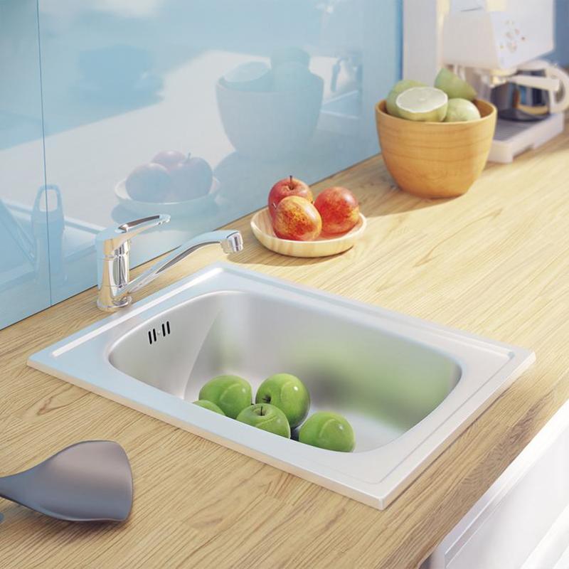 Ausmann Basic kleine roestvrijstalen opbouwspoelbak 35x48 cm inclusief sifon 1208956971