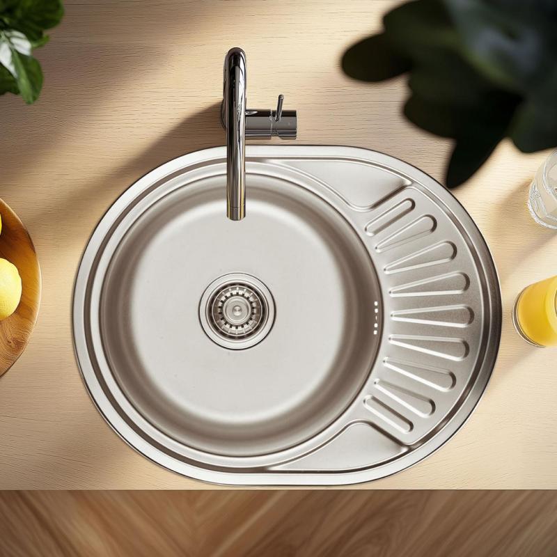 Ausmann Basic nerezový nástěnný dřez s odkapávačem oboustranný 57x45 cm včetně sifonu 1208956973