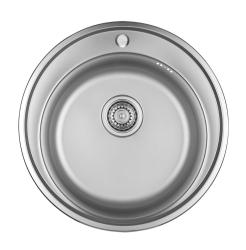 Ausmann Basic nerezový povrchový kulatý dřez s otvorem pro baterii 51 cm včetně sifonu 1208956976