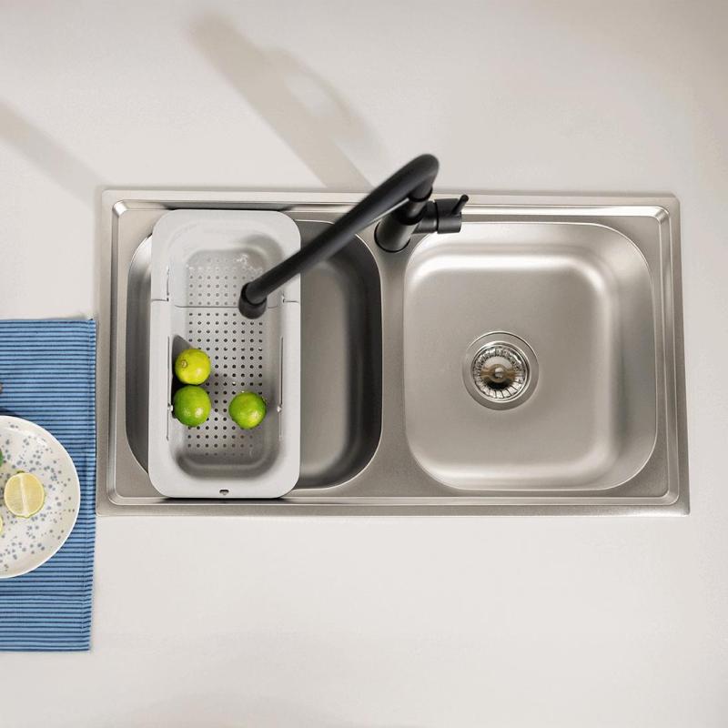 Ausmann Basic dvojitý nerezový vestavný dřez 78x43 cm včetně sifonu 1208956995