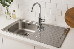 Ausmann Basic nerezový vestavný dřez s odkapávačem oboustranný 75x40 cm včetně sifonu 1208956996