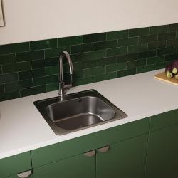 Ausmann Basic nerezový vestavný dřez 48x48 cm s otvorem pro baterii včetně sifonu 1208957000