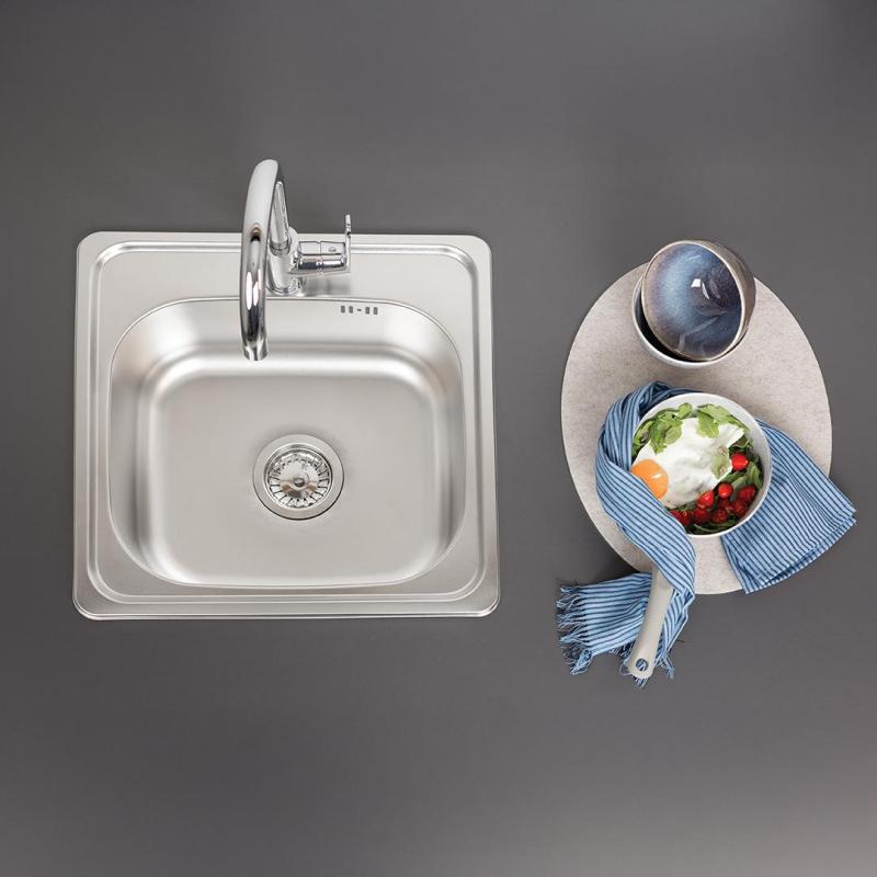Ausmann Basic nerezový vestavný dřez 48x48 cm s otvorem pro baterii včetně sifonu 1208957000