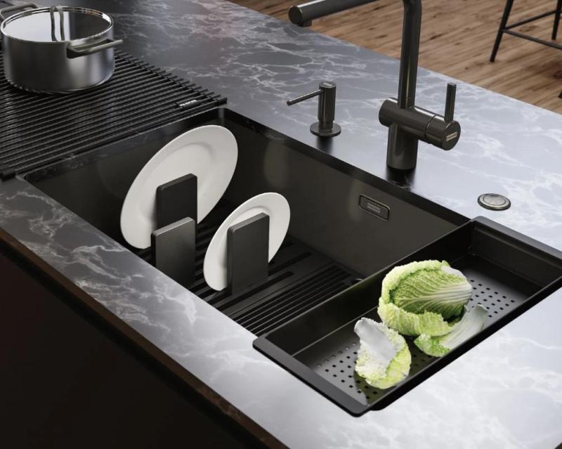 Franke Mythos masterpiece černý dřezový a odkapávací rošt 676x401mm 112.0676.895