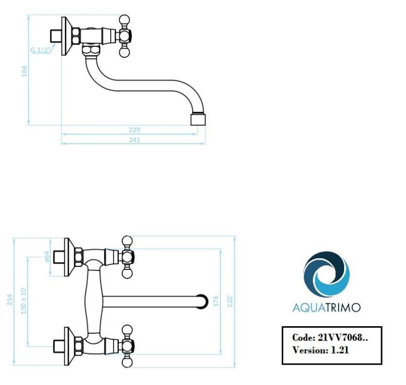 AquaTrimo Vivaldi klasická kuchyňská nástěnná baterie chrom 21VV7068CM