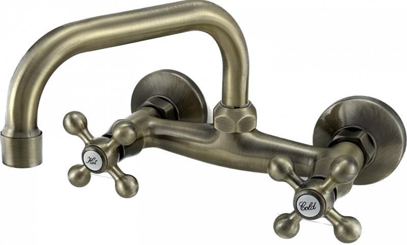 AquaTrimo Vivaldi klasická bronzová kuchyňská nástěnná baterie s horním výtokem 21VV7066BN