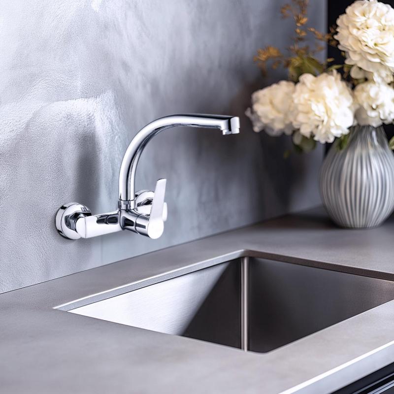 AquaTrimo Chopin kuchyňská nástěnná baterie s horním výtokem chrom 21CP7073CM