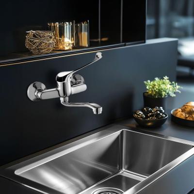 AquaTrimo Clinic kuchyňská nástěnná baterie s dlouhou pákou chrom 21CC7077CM