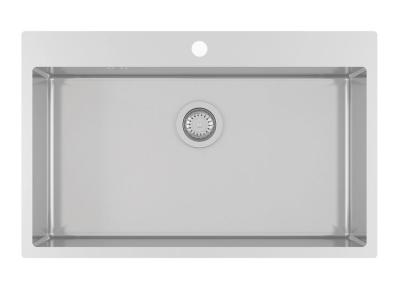 Ausmann Oder Blue velký dřez z nerezové oceli 79x50 cm pro plochou a horní montáž s otvorem pro baterii 1208957119