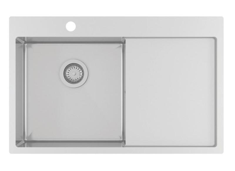 Ausmann Oder Blue nerezový dřez 78x50cm s plochou montáží a montáží na desku s odkapávací částí 1208957122