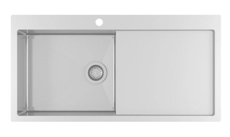Ausmann Oder Blue velká nerezová dřez 100x51cm, plochá a horní montáž s odkapávací částí 1208957124