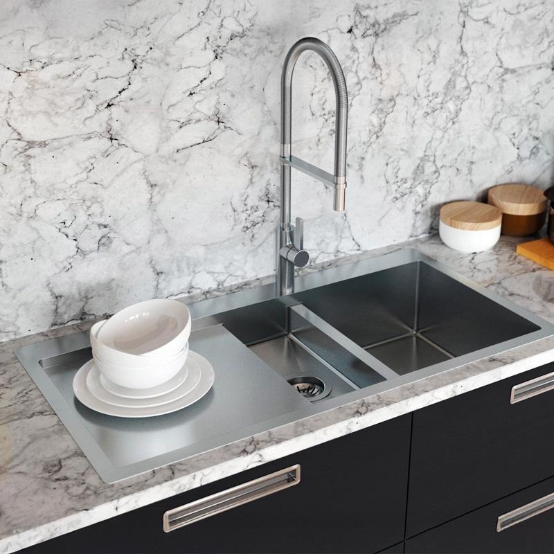 Ausmann Oder Blue 1,5 nerezový dřez 78x50cm s plochou montáží a s horní montáží s odkapávací plochou 1208957125